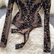 Load image into Gallery viewer, All-In-One Sexy See-Through Long-Sleeved Leopard-Print
