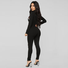 Load image into Gallery viewer, Black Full Sleeve Women Sports Jumpsuit - nevaehshalo
