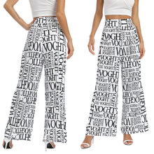 Load image into Gallery viewer, Women&#39;s  Letter Print Elastic Waist Wide Leg Pants Casual
