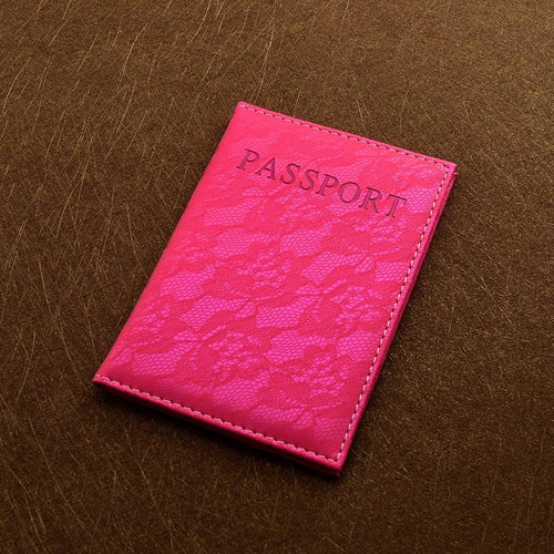 Luxury Elegant Women Passport Cover Pink World Universal Travel Passport ticket holder Cover on the Passport Case passport pouch - nevaehshalo