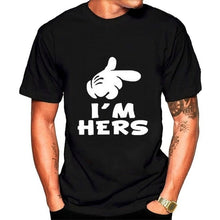 Load image into Gallery viewer, Funny Couple Matching Shirts Black White for   Men Cotton T-shirts Women Tops - nevaehshalo
