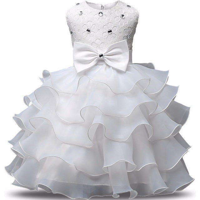 Flower Girl Dress Formal 3-8 Years Floral Baby Girls Dresses Vestidos 9 Colors Wedding Party Children Clothes Birthday Clothing - nevaehshalo