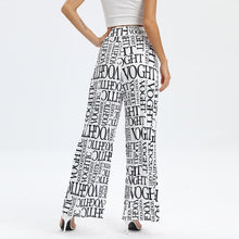 Load image into Gallery viewer, Women&#39;s  Letter Print Elastic Waist Wide Leg Pants Casual
