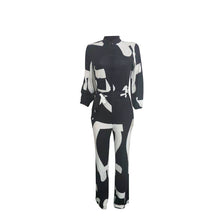 Load image into Gallery viewer, Autumn new sexy long sleeved lace up printed jumpsuit women - nevaehshalo
