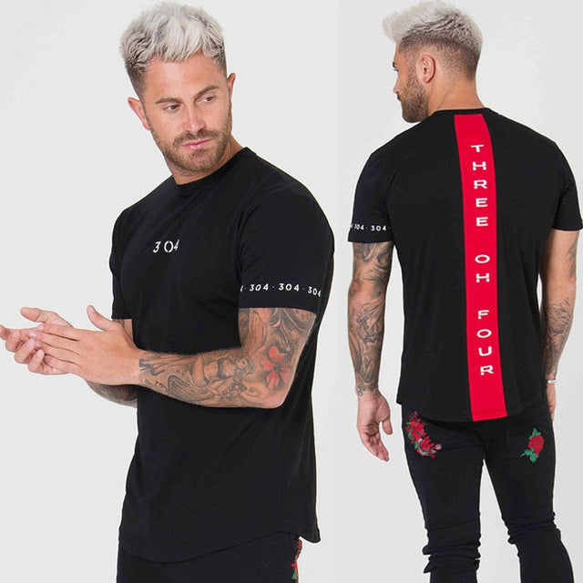 Men Cotton Short sleeve t shirt Fitness Slim Patchwork Black T-shirt Male Brand Gyms Tees Tops Summer Fashion Casual clothing - nevaehshalo