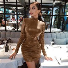 Load image into Gallery viewer, New Fashion Sexy Slim Slimming Ruffled Long Sleeve Dress Knitted Bag Hip Skirt - nevaehshalo
