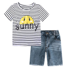 Load image into Gallery viewer, Boys Sport Suits T-shirt Suspender Trousers 2pcs Sets - nevaehshalo
