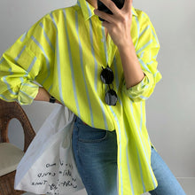 Load image into Gallery viewer, New Striped Long-Sleeve Cotton Women Blouses
