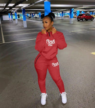 Load image into Gallery viewer, Two Piece Set Women Pink Letter Print Sport Casual Outfits - nevaehshalo
