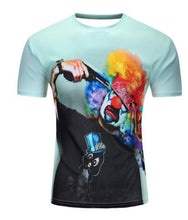 Load image into Gallery viewer, Print Short sleeved Tees Men Black And White Vertigo Hypnotic colorful Printing 3D T shirt - nevaehshalo
