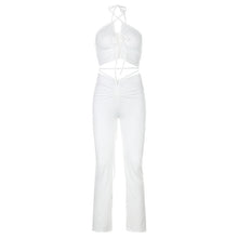 Load image into Gallery viewer, Street Sexy Halter  Back Vest High Waist Casual Pants Suit Two Piece Set
