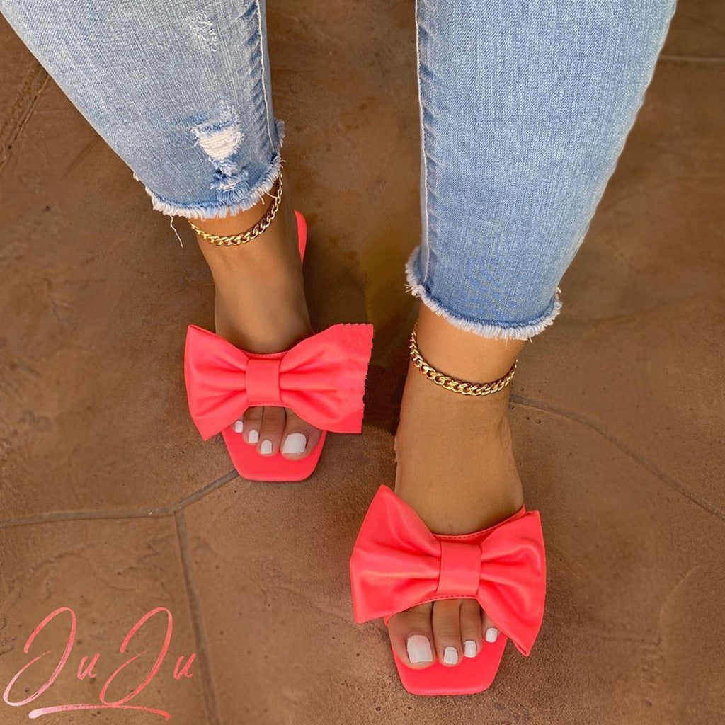 Women's Sandals Bowknot  Flat Slippers Casual Beach