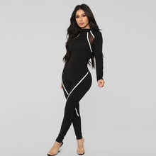 Load image into Gallery viewer, Black Full Sleeve Women Sports Jumpsuit - nevaehshalo
