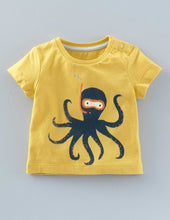 Load image into Gallery viewer, Boy Octopus Printed T-shirt + Striped Pants 2 Sets - nevaehshalo
