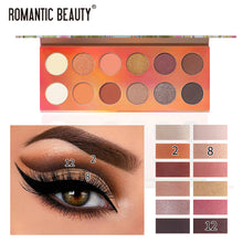 Load image into Gallery viewer, Romantic Beauty 12 Color Dazzle Eye Shadow Plate Pearlescent
