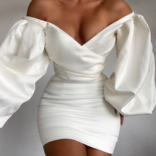 Load image into Gallery viewer, Temperament Commuter Mid-Waist Skirt Wrap Chest Solid Color Sexy Off-Shoulder Skirt - nevaehshalo
