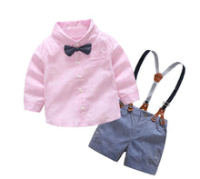 Load image into Gallery viewer, Boy Clothes Bow Tie Shirt +Pants - nevaehshalo
