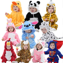 Load image into Gallery viewer, Cute Cartoon Flannel Baby Rompers Novelty Rabbit Cotton Baby Boys Girls Animal Rompers Stitch Baby&#39;s Sets kigurumi New born - nevaehshalo
