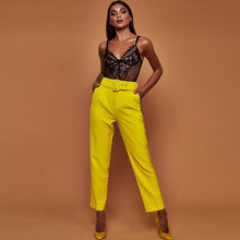 Load image into Gallery viewer, Women Casual Pants High Waist Autumn Belted Straight Leg Slacks - nevaehshalo
