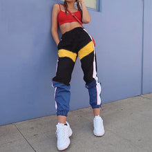 Load image into Gallery viewer, Women High Waist Patchwork Pants  Summer Fashion Black Pencil Pants Streetwear Cargo Pants Loose Jogger Women Bottom - nevaehshalo
