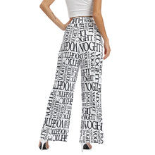 Load image into Gallery viewer, Women&#39;s  Letter Print Elastic Waist Wide Leg Pants Casual
