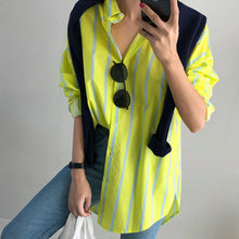 Load image into Gallery viewer, New Striped Long-Sleeve Cotton Women Blouses
