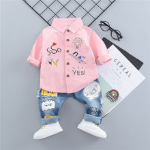 Load image into Gallery viewer, Boys &amp; Girls Casual Clothes Set shirt Denim pants. - nevaehshalo
