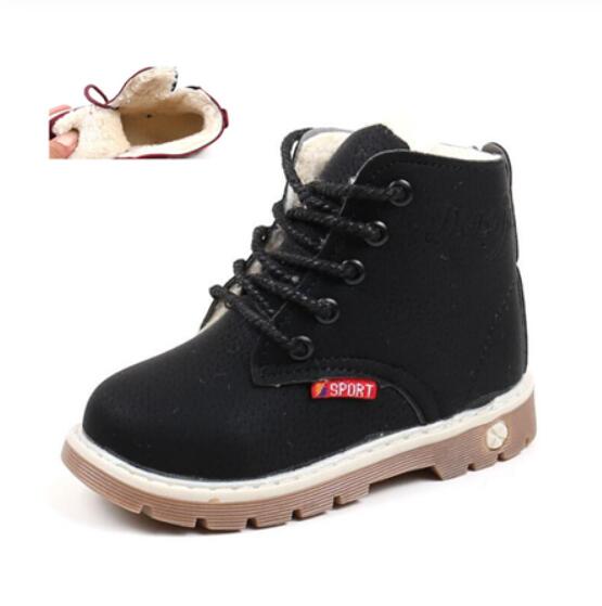 Children Casual Shoes Autumn Winter Martin Boots Boys Shoes Fashion Leather Soft Antislip Girls Boots 21-30 Sport Running Shoes - nevaehshalo
