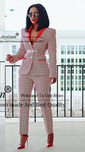 Load image into Gallery viewer, Classic Plaid Slim Fit Men  &amp;  Women Suit One Button Shawl Lapel Casual 2 Pieces Set
