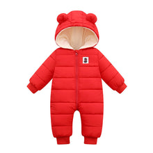 Load image into Gallery viewer, Winter Overall Baby Girls Boys Romper Warm Hooded Snowsuit Windproof Jumpsuit Coat
