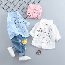 Load image into Gallery viewer, Boys &amp; Girls Casual Clothes Set shirt Denim pants. - nevaehshalo
