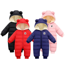 Load image into Gallery viewer, Winter Overall Baby Girls Boys Romper Warm Hooded Snowsuit Windproof Jumpsuit Coat
