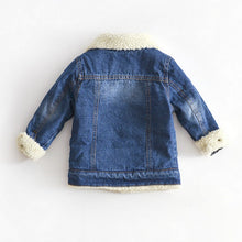 Load image into Gallery viewer, Girls and Boys Autumn  Plus Cashmere Thicken Jeans Coat - nevaehshalo
