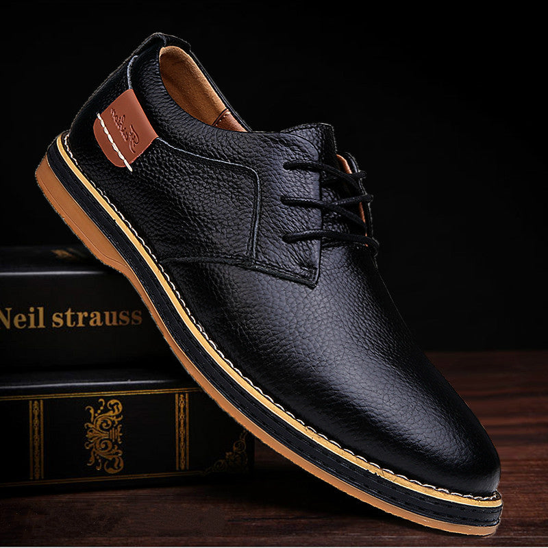 New Men Oxford Genuine PU Leather Dress Shoes Brogue Lace Up Flats Male Casual Shoes - nevaehshalo