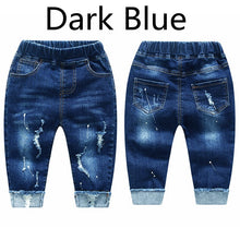 Load image into Gallery viewer, Baby Girls Boys Jeans Pants Enfant Stretchy Denim Trousers
