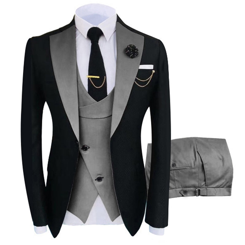 New Arrival  Slim Fit Blazers Ball And  Suits For Men ( Jacket + Vest + Pants )