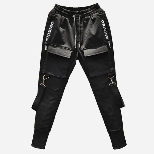 Men Multi-pocket Elastic Waist Street Punk Dancing Pant - nevaehshalo