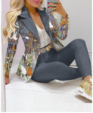 Load image into Gallery viewer, Women&#39;s Set Long Sleeve Blazer Pants Suit
