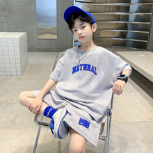 Load image into Gallery viewer, 2pc Boys  Short Sleeve Letter T-shirt Shorts Sport Casual Outfits
