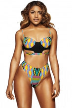 Load image into Gallery viewer, African Tribal Print Swimsuit Women High Waist Thong Bottoms  2 Pieces - nevaehshalo
