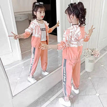 Load image into Gallery viewer, Girl Casual Outfit  Hooded Coat+Trousers Fashion Sports Set
