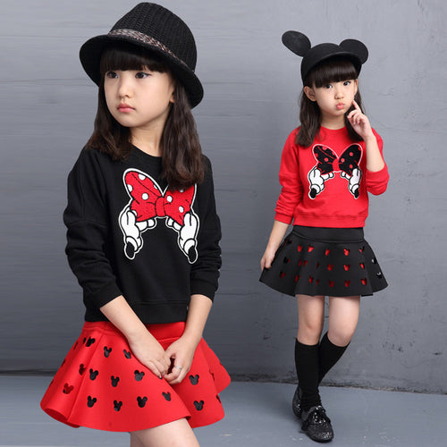 Toddler Girls Clothing Sets Back To School Outfit Girls Skirt Set Spring Autumn Winter tracksuit for 4 5 6 7 8 9 10 11 12 Years - nevaehshalo